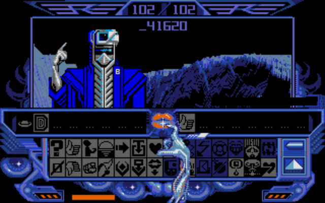 A screenshot from captain blood highlighting its pictograph mechanic.